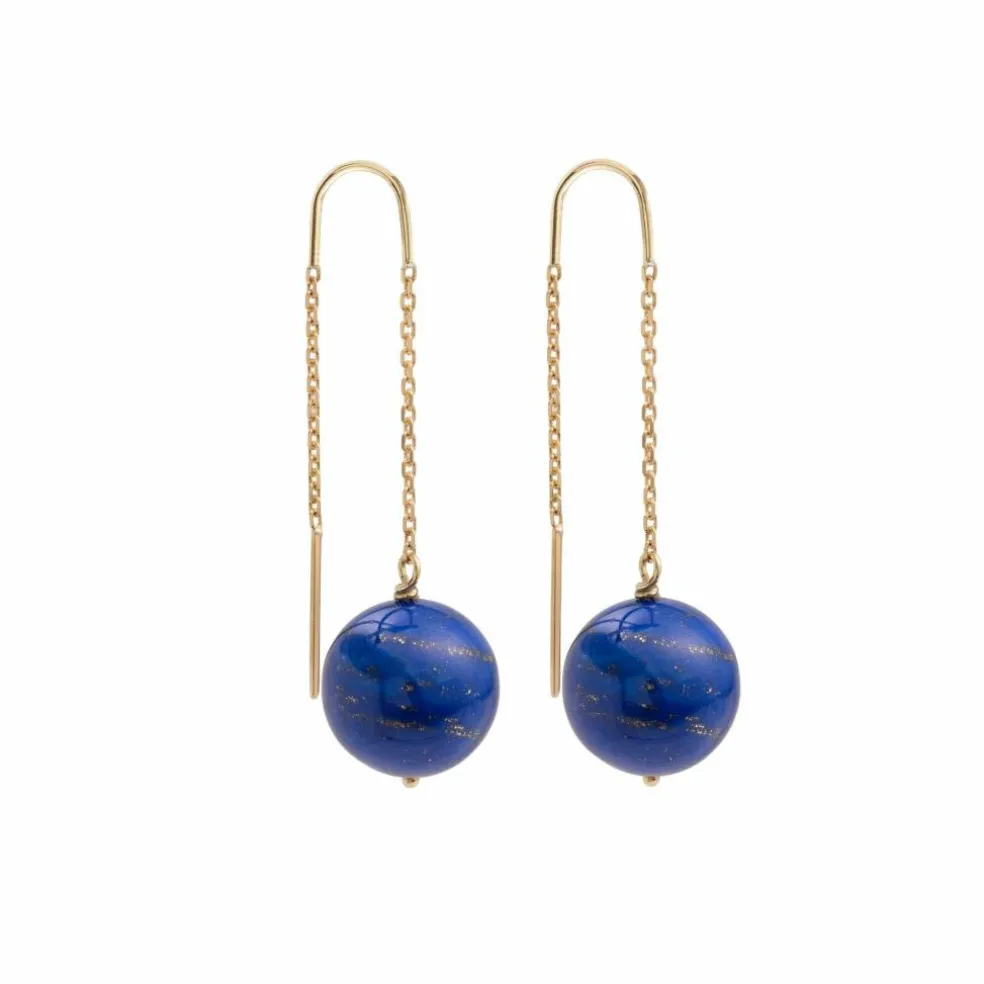 Boucles d’Oreilles Lapis-Lazuli & Or Jaune