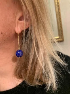Boucles d’Oreilles Lapis-Lazuli & Or Jaune