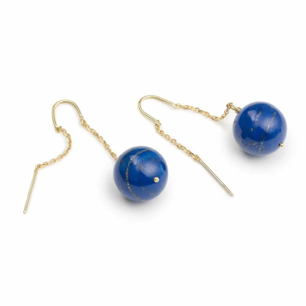 Boucles d’Oreilles Lapis-Lazuli & Or Jaune
