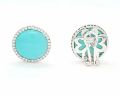Boucles d'oreilles Leo Pizzo avec turquoise et diamants