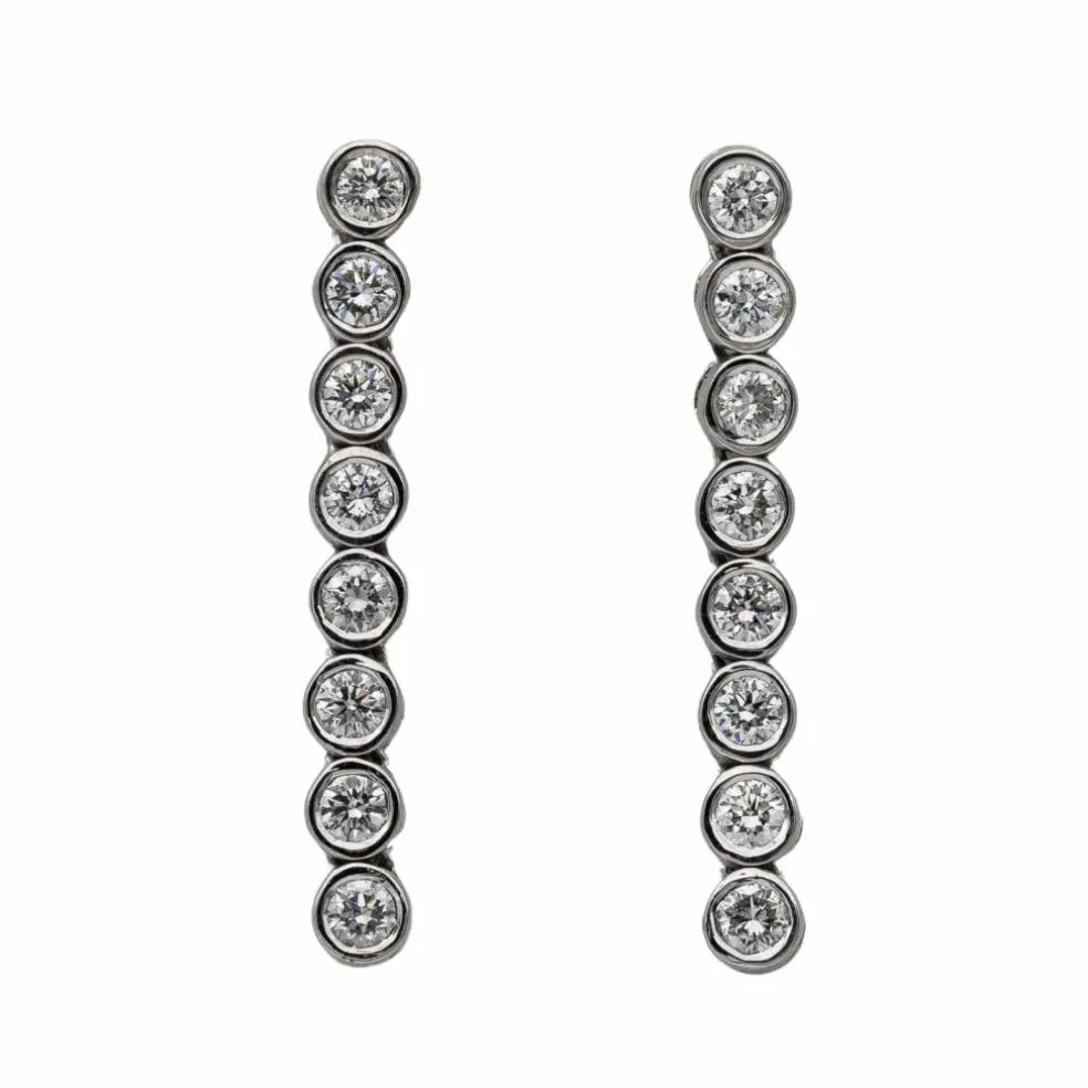 Boucles d'oreilles Ligne Or blanc Diamant