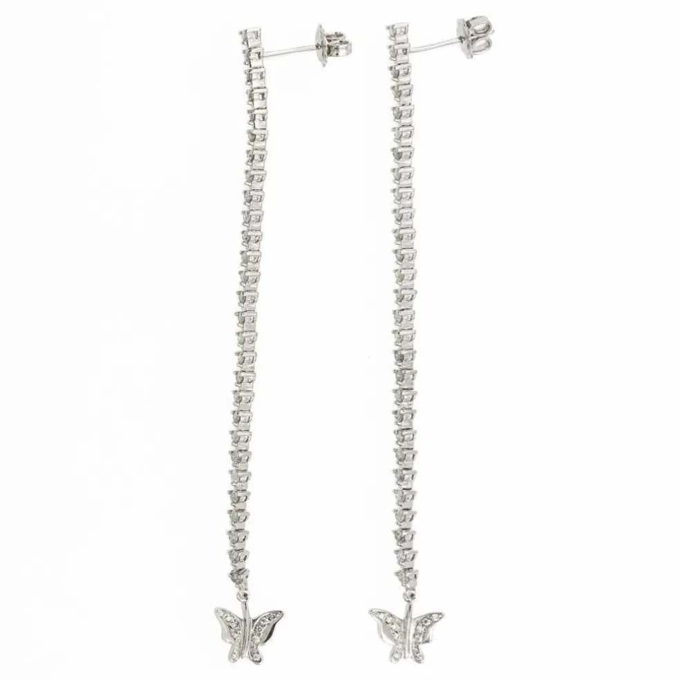 Boucles d'oreilles Ligne Or blanc Diamant