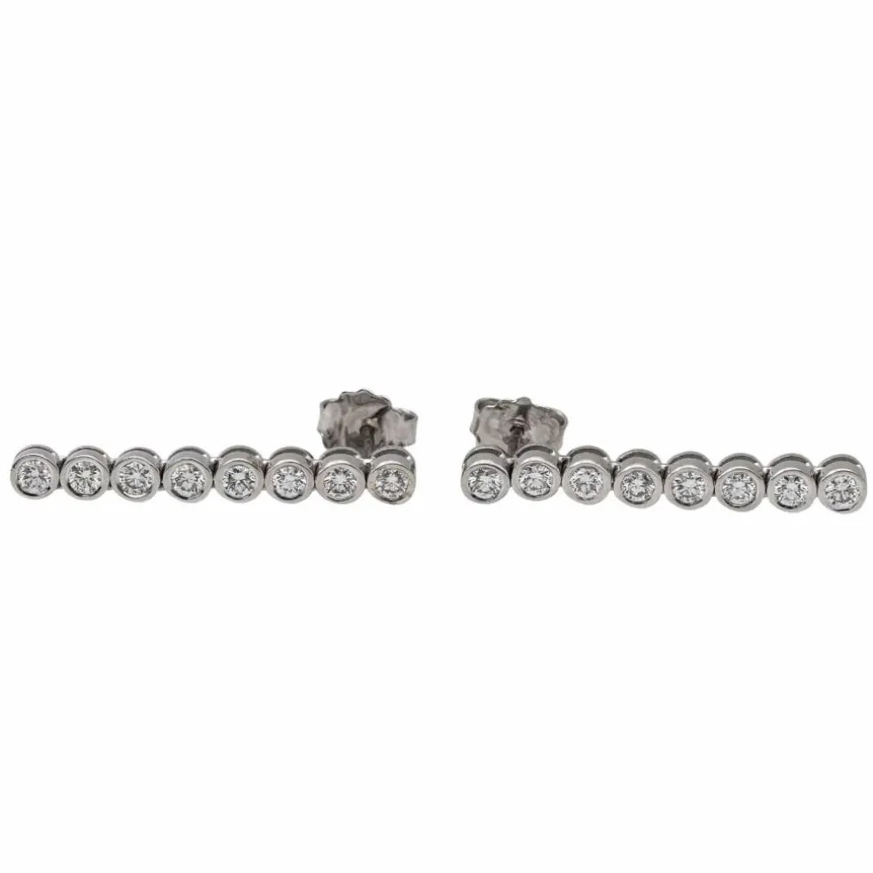 Boucles d'oreilles Ligne Or blanc Diamant
