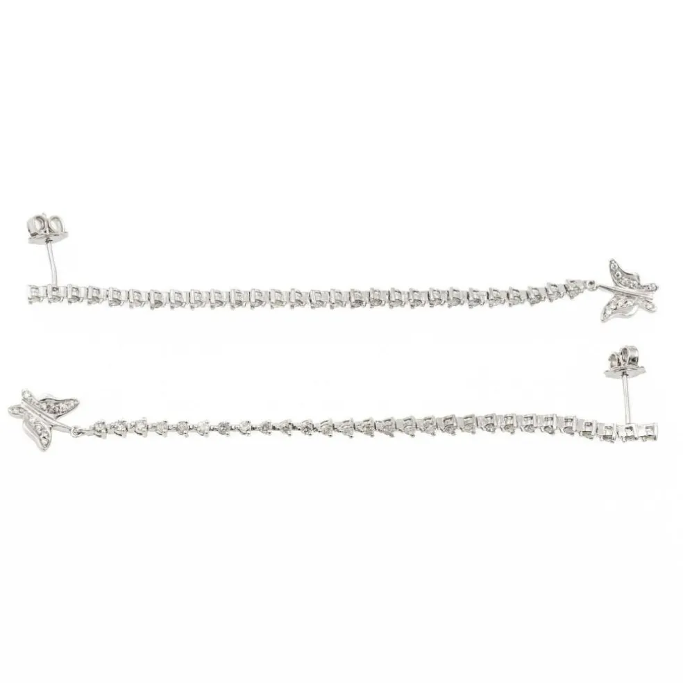 Boucles d'oreilles Ligne Or blanc Diamant