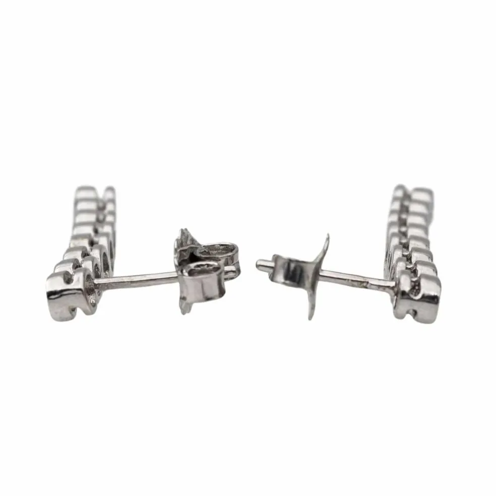 Boucles d'oreilles Ligne Or blanc Diamant