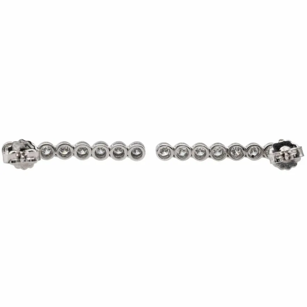 Boucles d'oreilles Ligne Or blanc Diamant