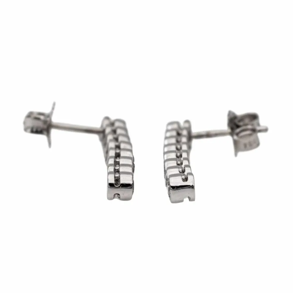 Boucles d'oreilles Ligne Or blanc Diamant