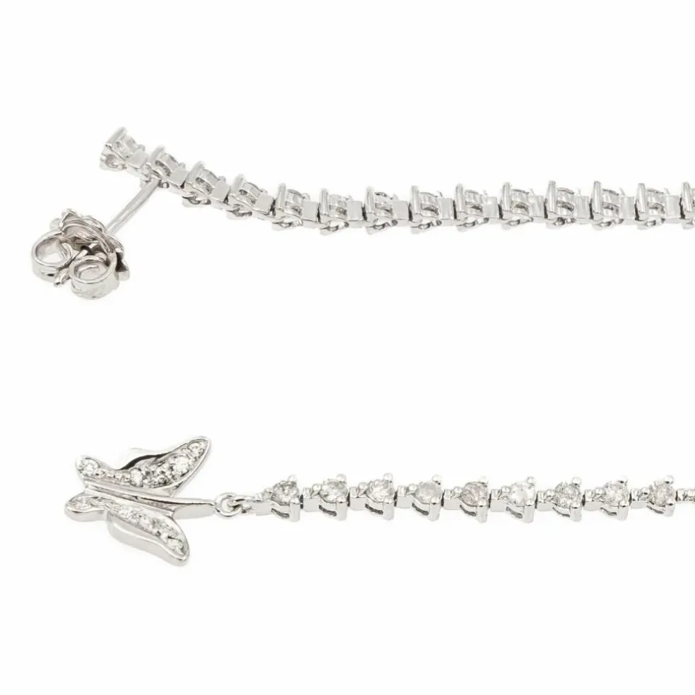 Boucles d'oreilles Ligne Or blanc Diamant