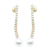 Boucles d'oreilles longues en perles et or jaune