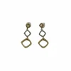 Boucles d’oreilles longues or jaune diamants