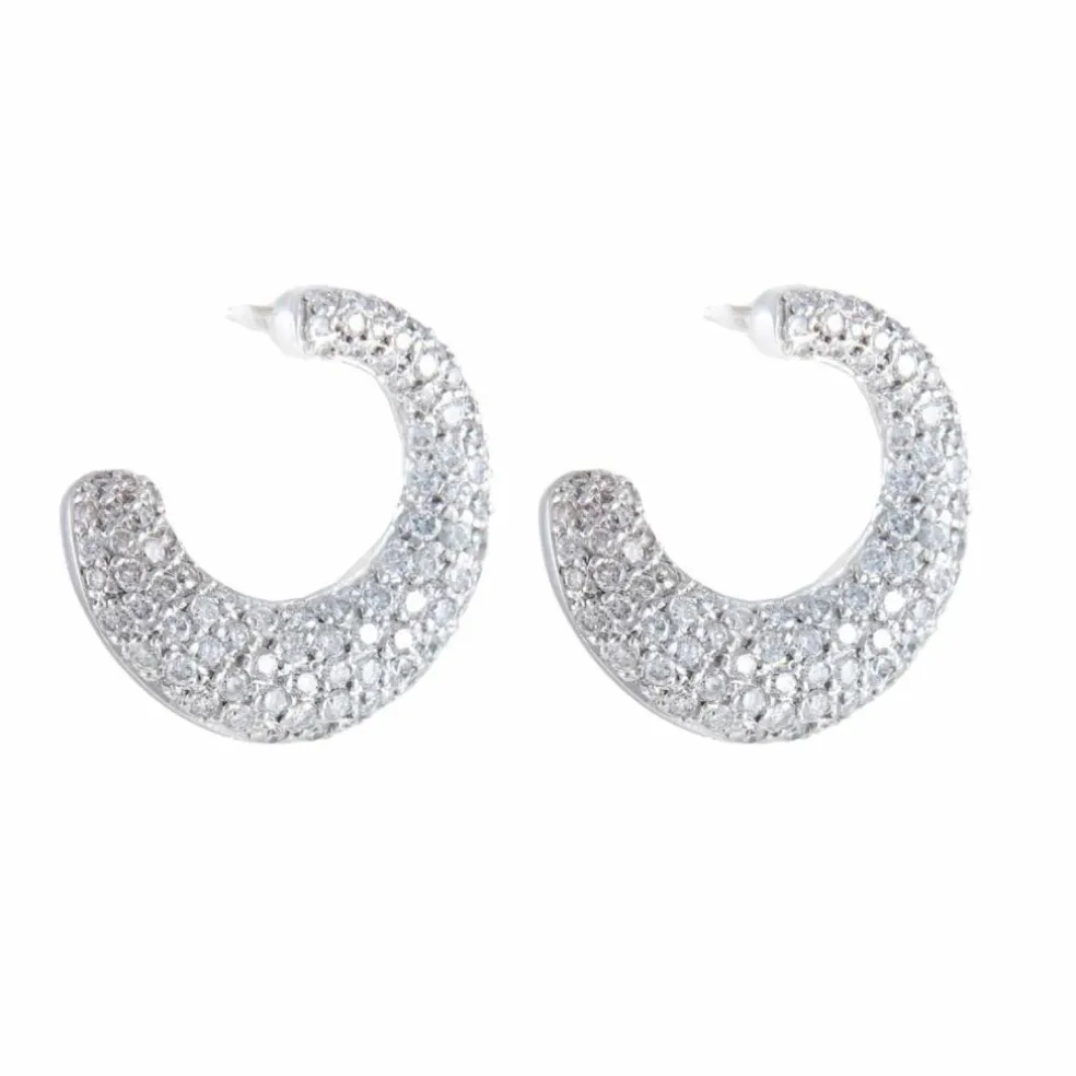 BOUCLES D'OREILLES "LUNA" OR & DIAMANTS