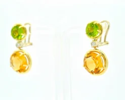 Boucles d'oreilles Mangiarotti avec quartz et diamants