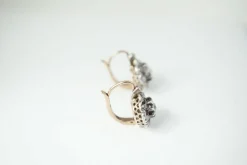 Boucles d'oreilles marguerite diamants taille ancienne