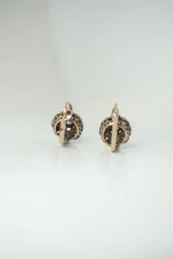 Boucles d'oreilles marguerite diamants taille ancienne