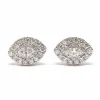 Boucles d'oreilles marquise diamants or blanc