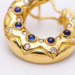 Boucles d'oreilles MEDIALUNA en or jaune et diamants