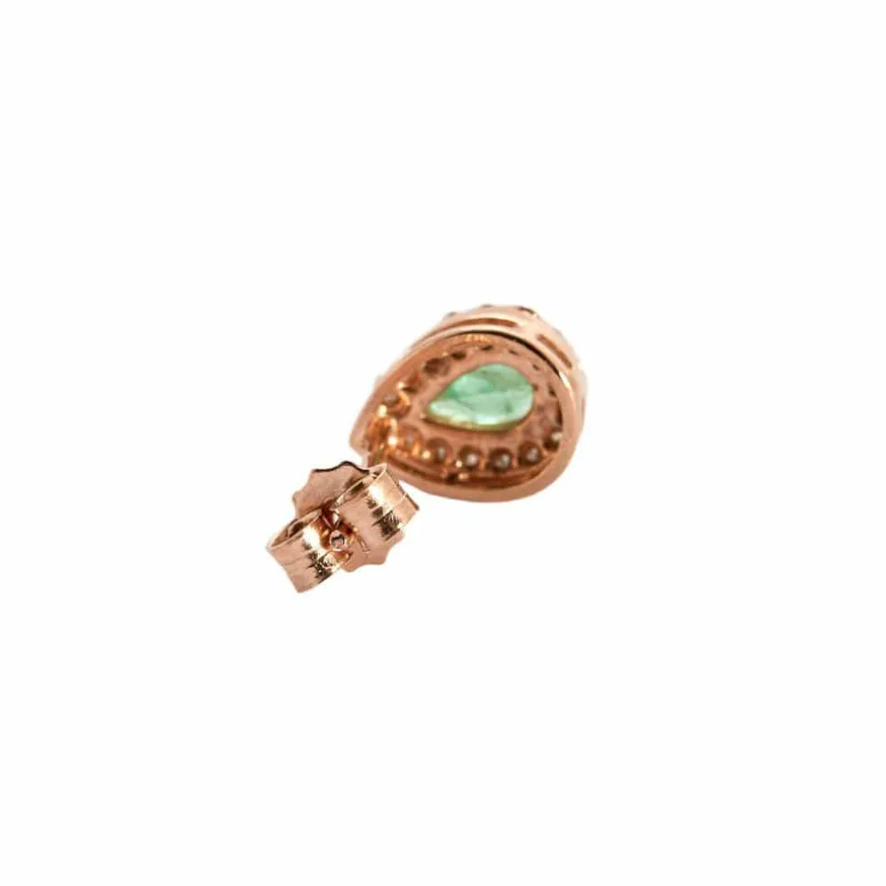 Boucles d'oreilles émeraudes diamants