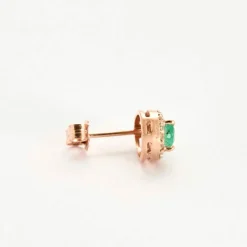 Boucles d'oreilles émeraudes diamants