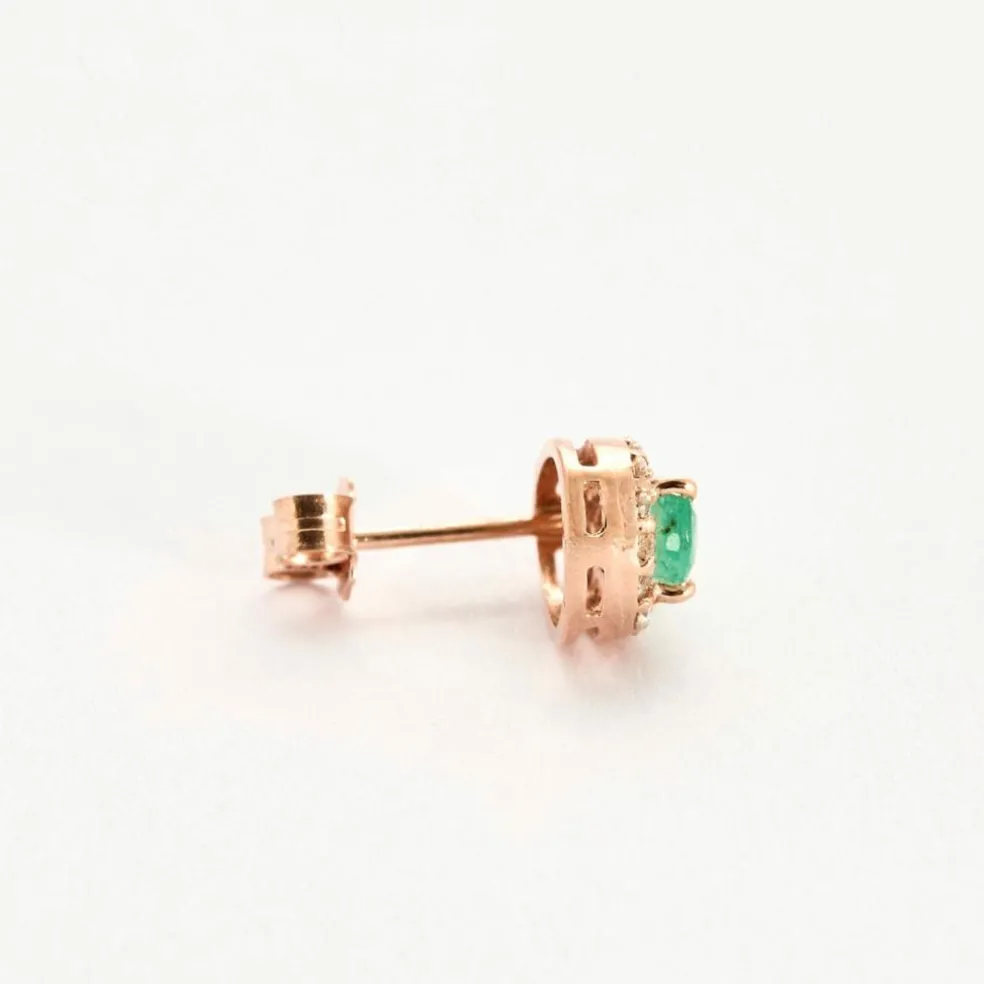 Boucles d'oreilles émeraudes diamants