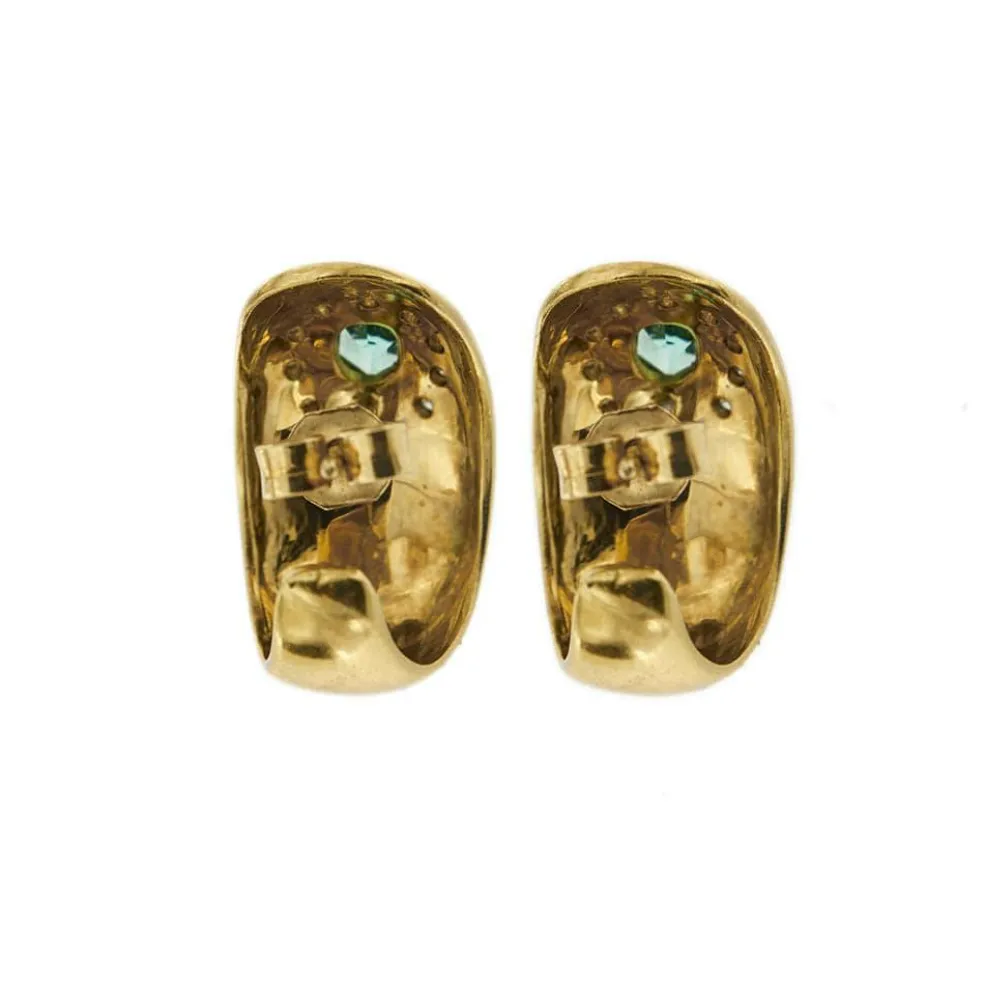Boucles d'oreilles émeraudes diamants