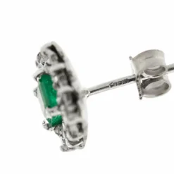 Boucles d'oreilles émeraudes et diamants