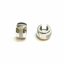 Boucles d’oreilles mini-créoles or blanc et diamants