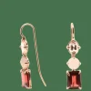 Boucles d'oreilles Morganite, Agate Grise, Grenat