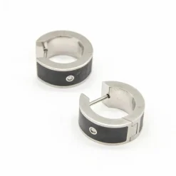 Boucles d'oreilles NOIR en Acier, Diamants et Céramique
