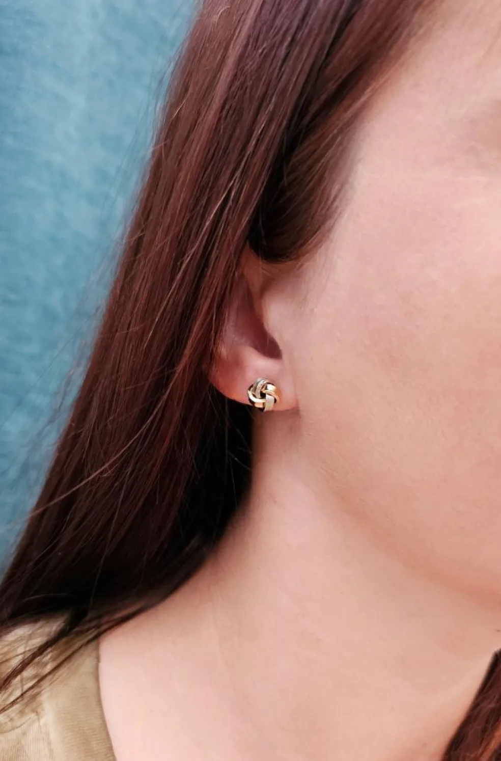 Boucles d'oreilles nœuds or jaune et blanc