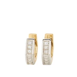 Boucles d'oreilles octogonales diamants