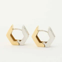 Boucles d'oreilles octogonales diamants