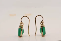 Boucles d'oreilles Onyx Vert, Diamants