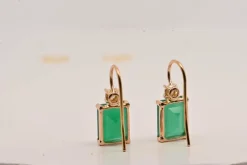Boucles d'oreilles Onyx Vert, Diamants