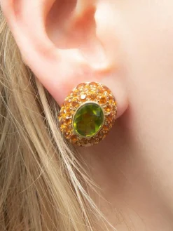 BOUCLES D'OREILLES OR & CITRINE