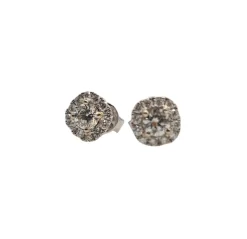 Boucles d'oreilles or blanc serties de diamants