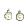 Boucles d'oreilles Or blanc Perles Diamants