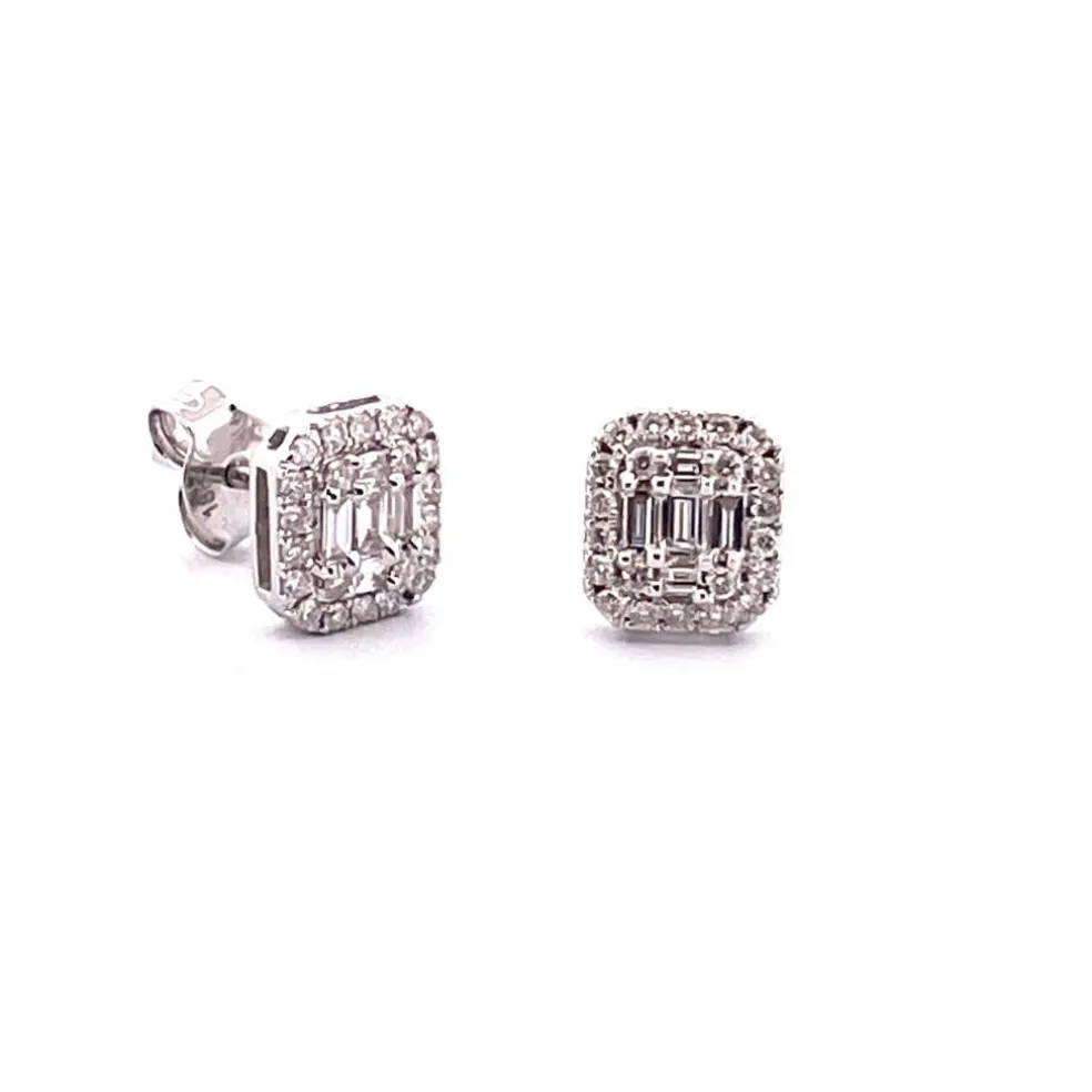 Boucles d’oreilles or blanc diamants