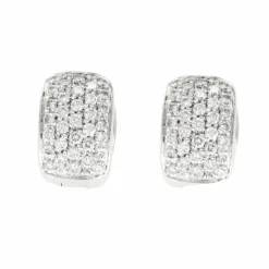 Boucles d'oreilles or blanc et diamants