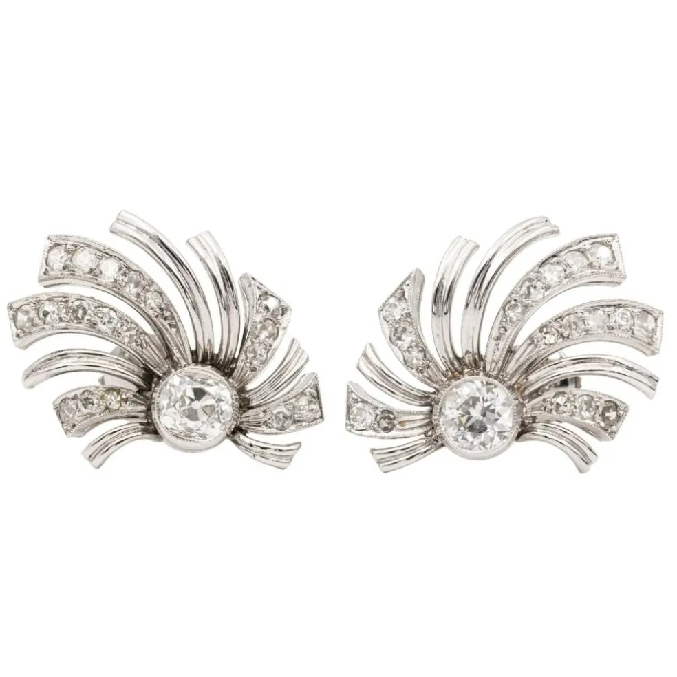 Boucles d'oreilles Or blanc Diamant