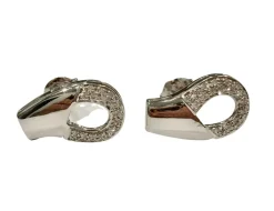 Boucles d’oreilles or blanc et diamants