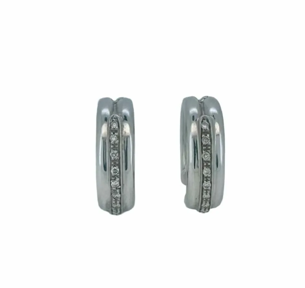 Boucles d'oreilles or blanc & diamants