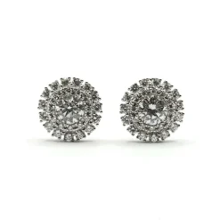 Boucles d'oreilles or blanc serties de diamants