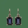 Boucles d'oreilles Or Blanc Iolite Diamants
