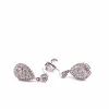 Boucles d’oreilles or blanc diamants forme goutte