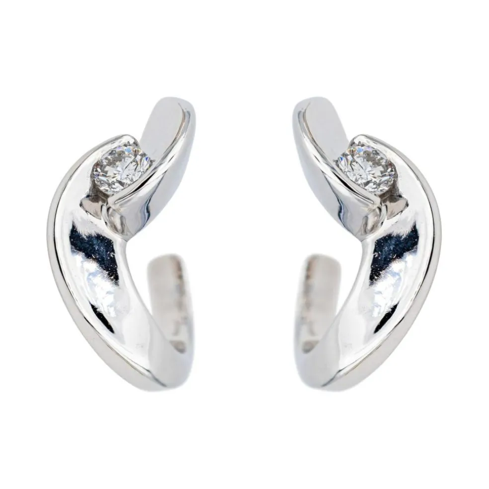 Boucles d'oreilles Or blanc Diamant