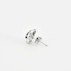 Boucles d'oreilles or blanc saphirs