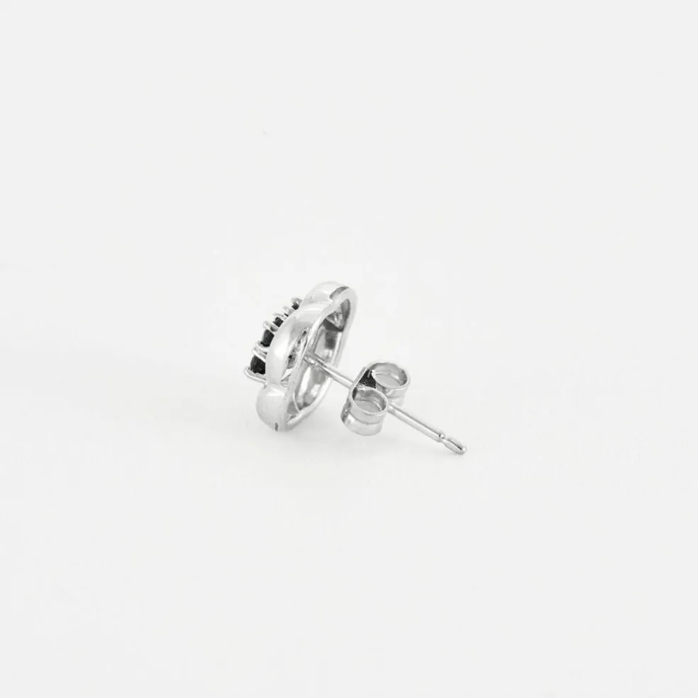 Boucles d'oreilles or blanc saphirs
