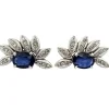 Boucles d'oreilles or blanc avec saphirs et diamants
