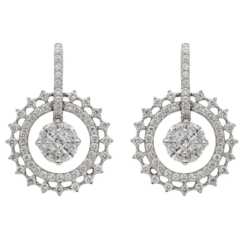 Boucles d'oreilles Or blanc Diamant