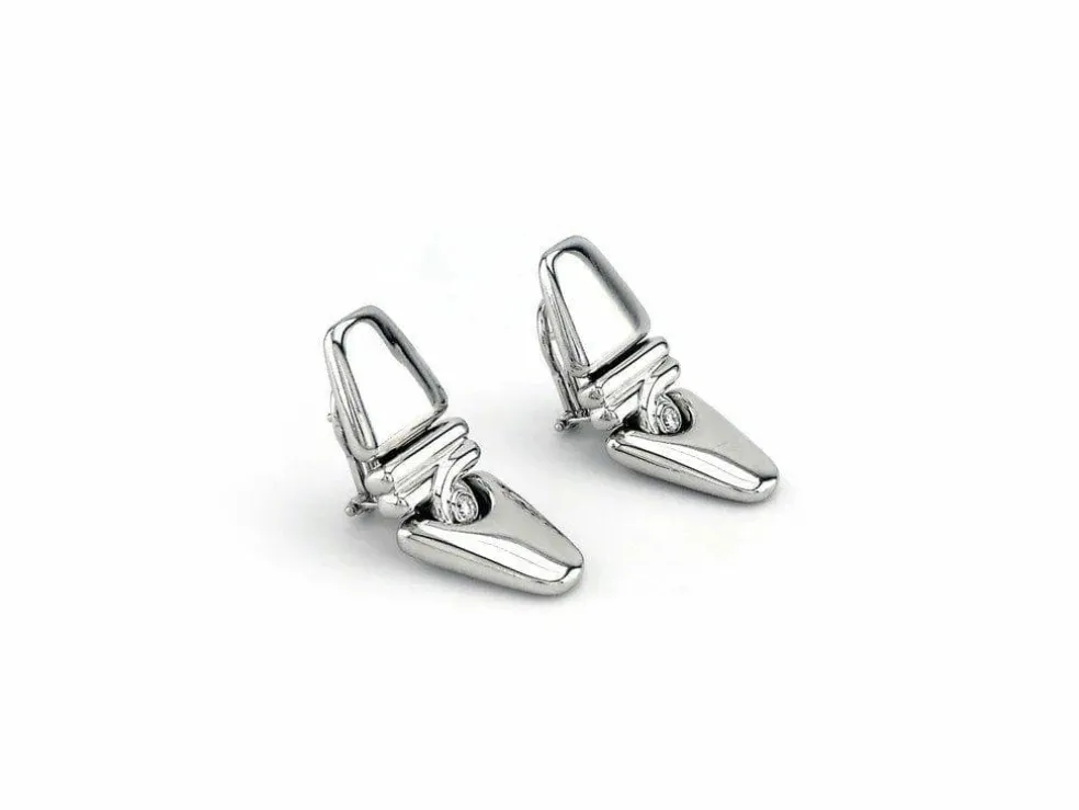 Boucles d'oreilles or blanc diamants